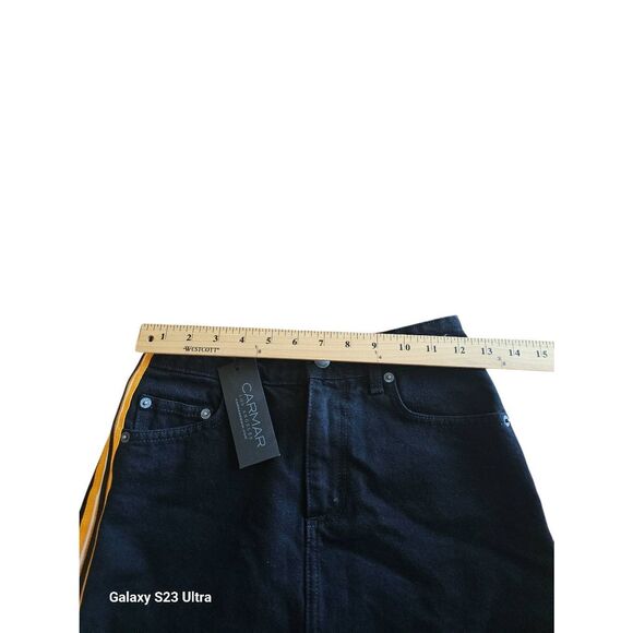 Carmar Sz 25 black Colin denim  side zipper skirt New - Picture 4 of 7